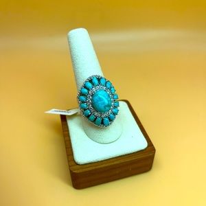 Authentic Large center stone Sleeping Beauty Turquoise Ring